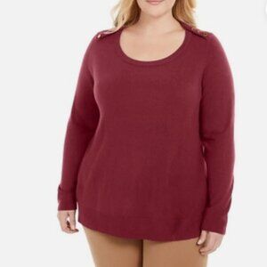 Karen Scott Women's Lux Soft Sweater Merlot Plus Size 2X NWT